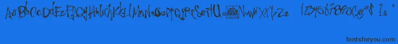 Angstridden Font – Black Fonts on Blue Background