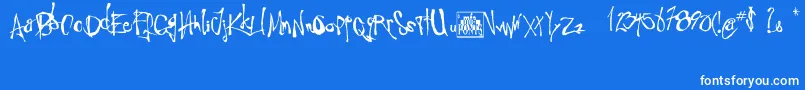 Angstridden Font – White Fonts on Blue Background