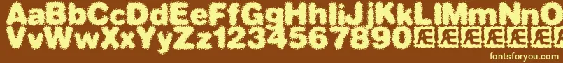 DephunkedBrk Font – Yellow Fonts on Brown Background