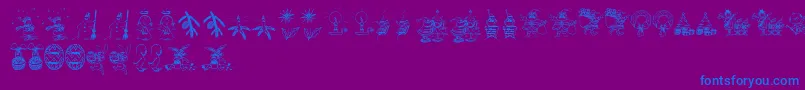 フォントTypographersHolidayfont – 紫色の背景に青い文字