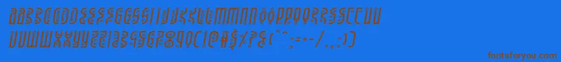 Undergroundroseexpanditalフォントについての詳細 フォントUndergroundroseexpandital – 茶色の文字が青い背景にあります。