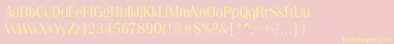 BristolLightRegular-Schriftart – Gelbe Schriften auf rosa Hintergrund