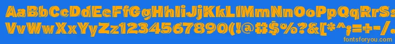 J.M Font – Orange Fonts on Blue Background