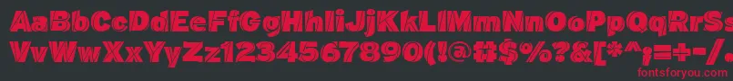 フォントJ.M – 黒い背景に赤い文字