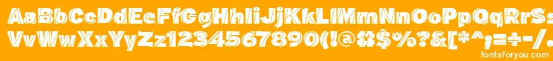 J.M-Schriftart – Weiße Schriften auf orangefarbenem Hintergrund