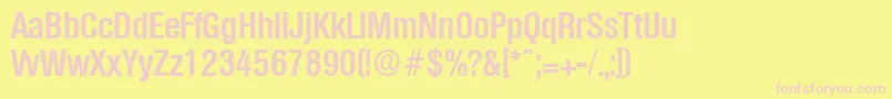 OlympiaDemiboldcond Font – Pink Fonts on Yellow Background