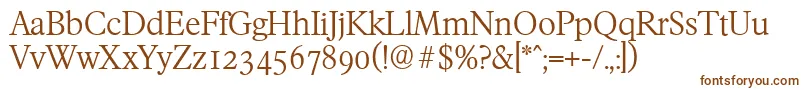 FranciscoserialLightRegular-fontti – ruskeat fontit valkoisella taustalla