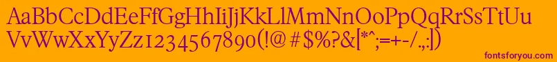 FranciscoserialLightRegular Font – Purple Fonts on Orange Background