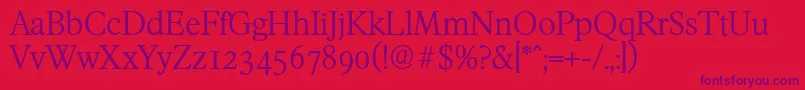 FranciscoserialLightRegular Font – Purple Fonts on Red Background