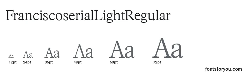 Размеры шрифта FranciscoserialLightRegular