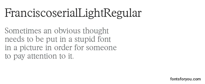 Review of the FranciscoserialLightRegular Font
