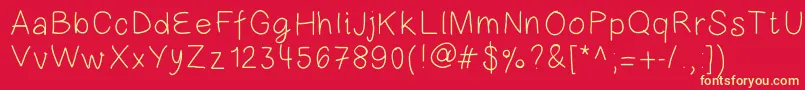 Lionelofparis Font – Yellow Fonts on Red Background