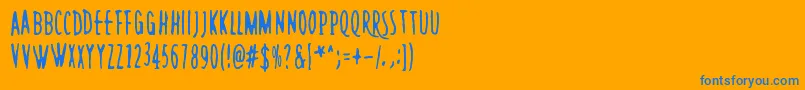RushMinute Font – Blue Fonts on Orange Background