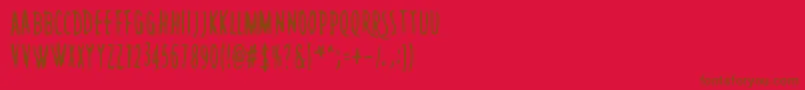 RushMinute-Schriftart – Braune Schriften auf rotem Hintergrund