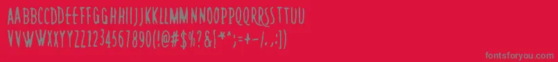 フォントRushMinute – 赤い背景に灰色の文字