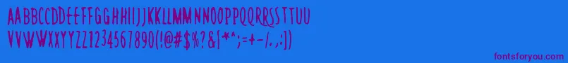 RushMinute Font – Purple Fonts on Blue Background