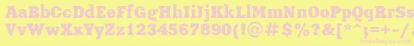 Xenia-fontti – vaaleanpunaiset fontit keltaisella taustalla