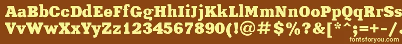 Xenia-fontti – keltaiset fontit ruskealla taustalla