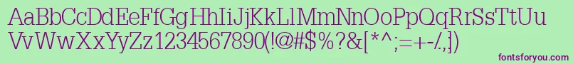 InstallationlightsskBold Font – Purple Fonts on Green Background