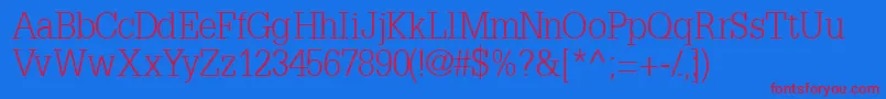 InstallationlightsskBold Font – Red Fonts on Blue Background