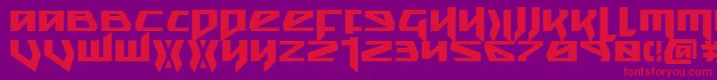 フォントSnubfighterBold – 紫の背景に赤い文字