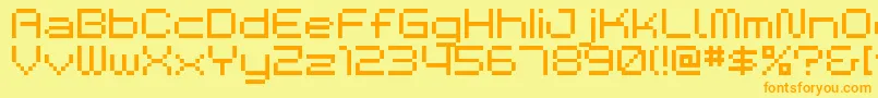 Police BmSpaceA9 – polices orange sur fond jaune