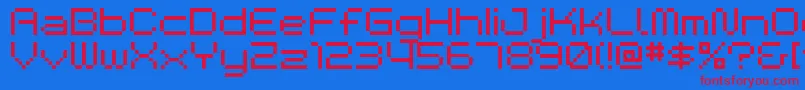BmSpaceA9 Font – Red Fonts on Blue Background