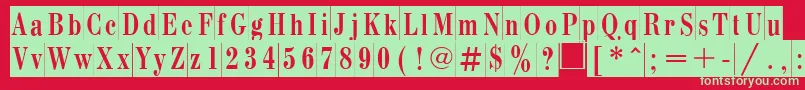 BodonicameocttRegular Font – Green Fonts on Red Background