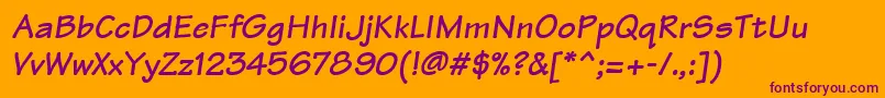 TektonLtBoldOblique Font – Purple Fonts on Orange Background