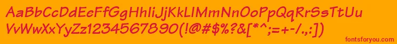 TektonLtBoldOblique Font – Red Fonts on Orange Background