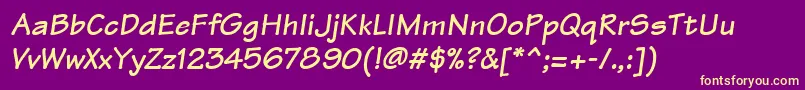 TektonLtBoldOblique Font – Yellow Fonts on Purple Background