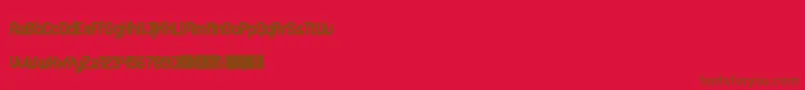 Fonte JdErica – fontes marrons em um fundo vermelho