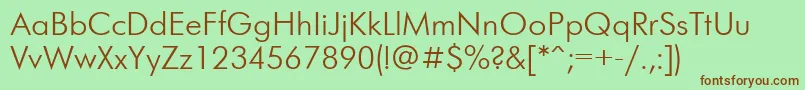FuturislightcttNormal Font – Brown Fonts on Green Background