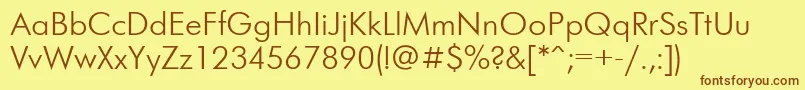 FuturislightcttNormal Font – Brown Fonts on Yellow Background