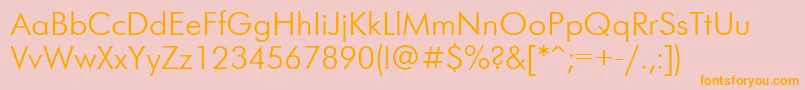 FuturislightcttNormal Font – Orange Fonts on Pink Background