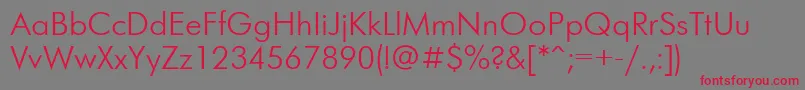 FuturislightcttNormal Font – Red Fonts on Gray Background