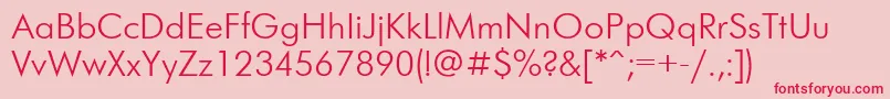 FuturislightcttNormal Font – Red Fonts on Pink Background