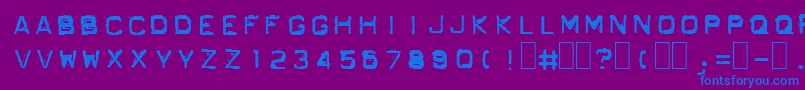 Ordnerin-Schriftart – Blaue Schriften auf violettem Hintergrund