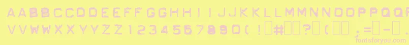 Ordnerin Font – Pink Fonts on Yellow Background