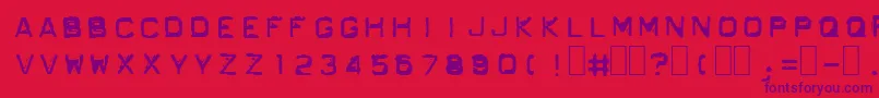 Ordnerin Font – Purple Fonts on Red Background