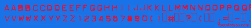 Ordnerin Font – Red Fonts on Blue Background