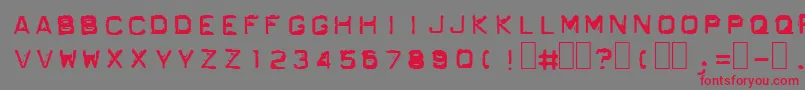 Ordnerin Font – Red Fonts on Gray Background