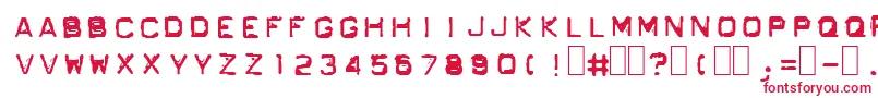 Ordnerin Font – Red Fonts on White Background