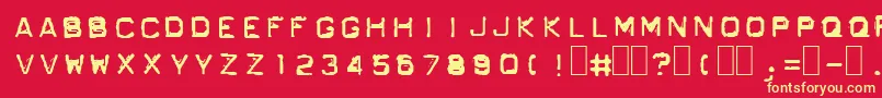 Ordnerin Font – Yellow Fonts on Red Background