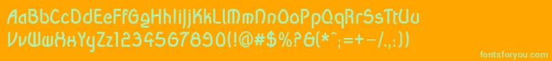 Wandb Font – Green Fonts on Orange Background