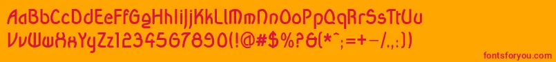 Wandb Font – Red Fonts on Orange Background