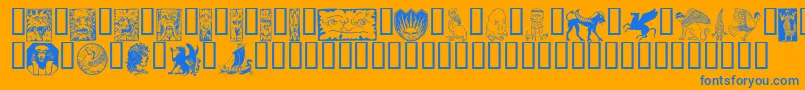 Fabeldyr Font – Blue Fonts on Orange Background