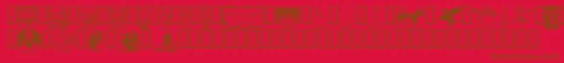 Police Fabeldyr – polices brunes sur fond rouge