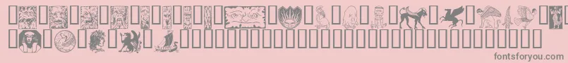 Fabeldyr-Schriftart – Graue Schriften auf rosa Hintergrund