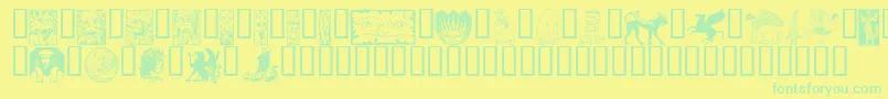 Fabeldyr Font – Green Fonts on Yellow Background